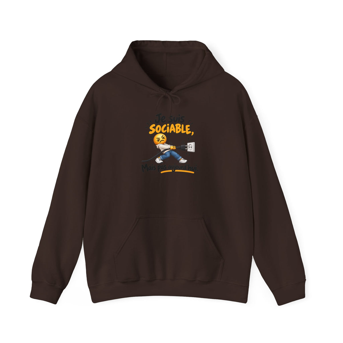 Sweat-shirt mixte « sociable mais pas aujourd’hui »