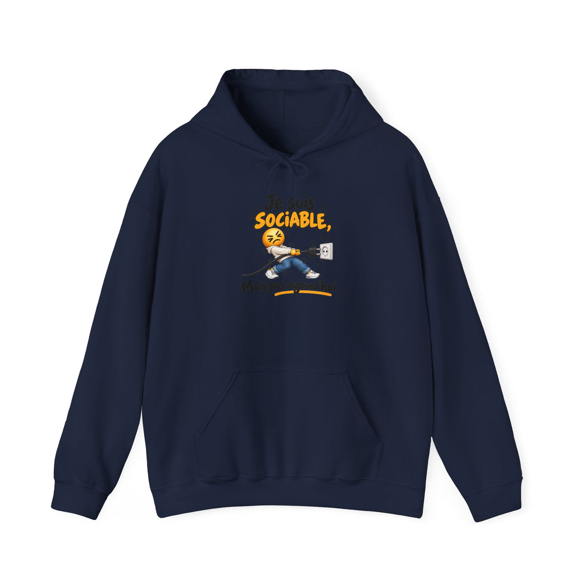 Sweat-shirt mixte « sociable mais pas aujourd’hui »