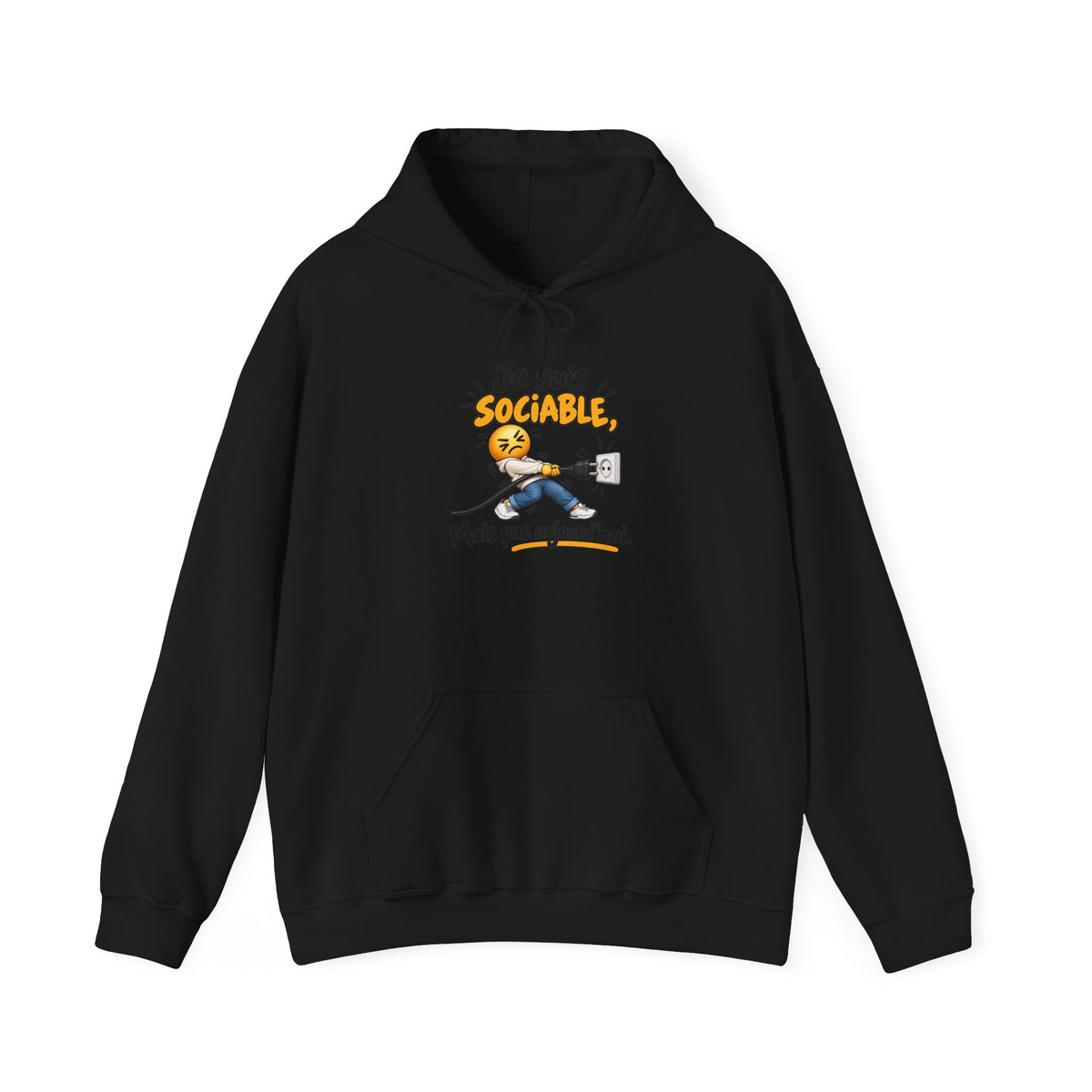 Sweat-shirt mixte « sociable mais pas aujourd’hui »