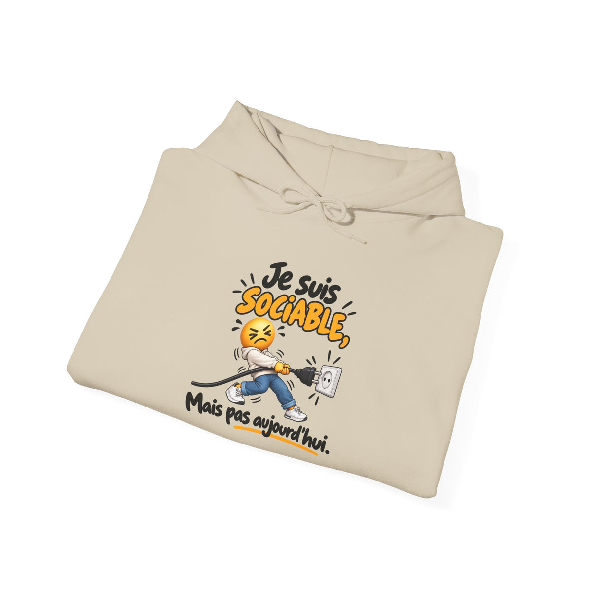 Sweat-shirt mixte « sociable mais pas aujourd’hui »