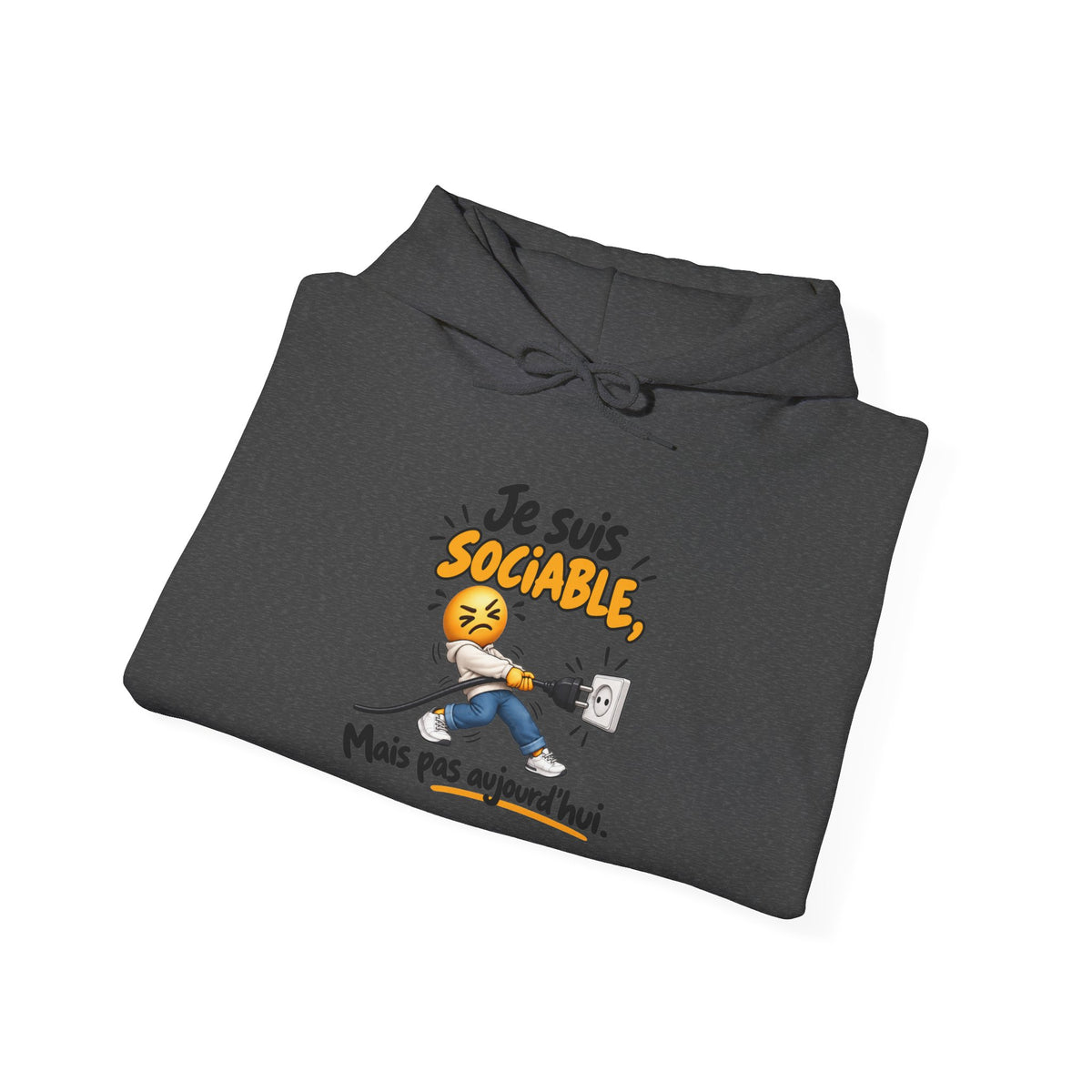 Sweat-shirt mixte « sociable mais pas aujourd’hui »