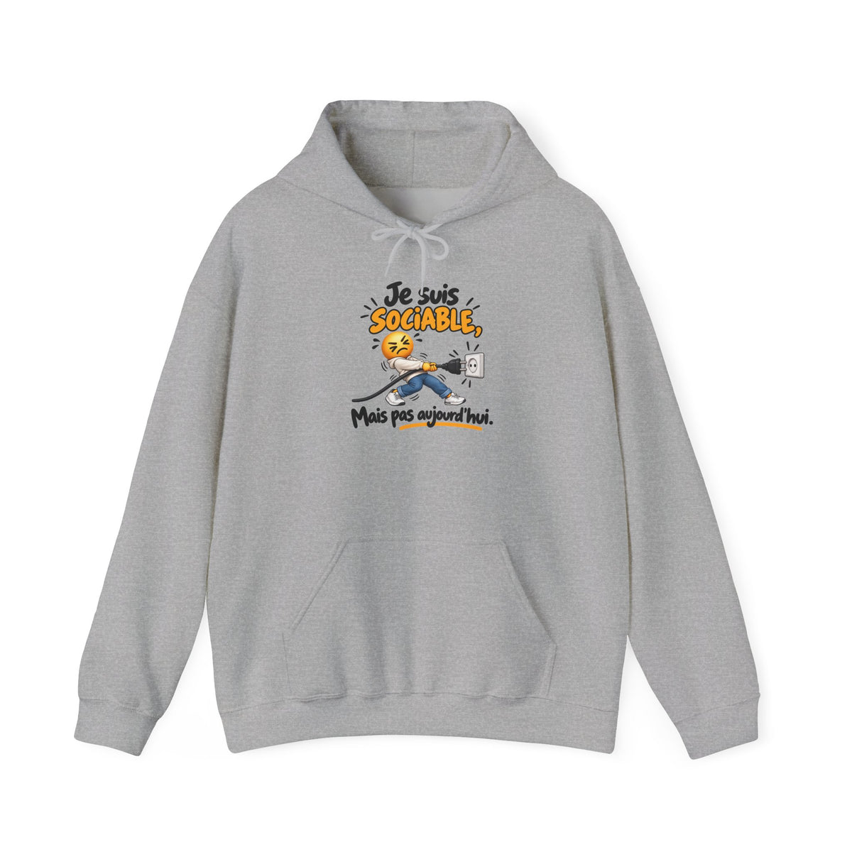 Sweat-shirt mixte « sociable mais pas aujourd’hui »