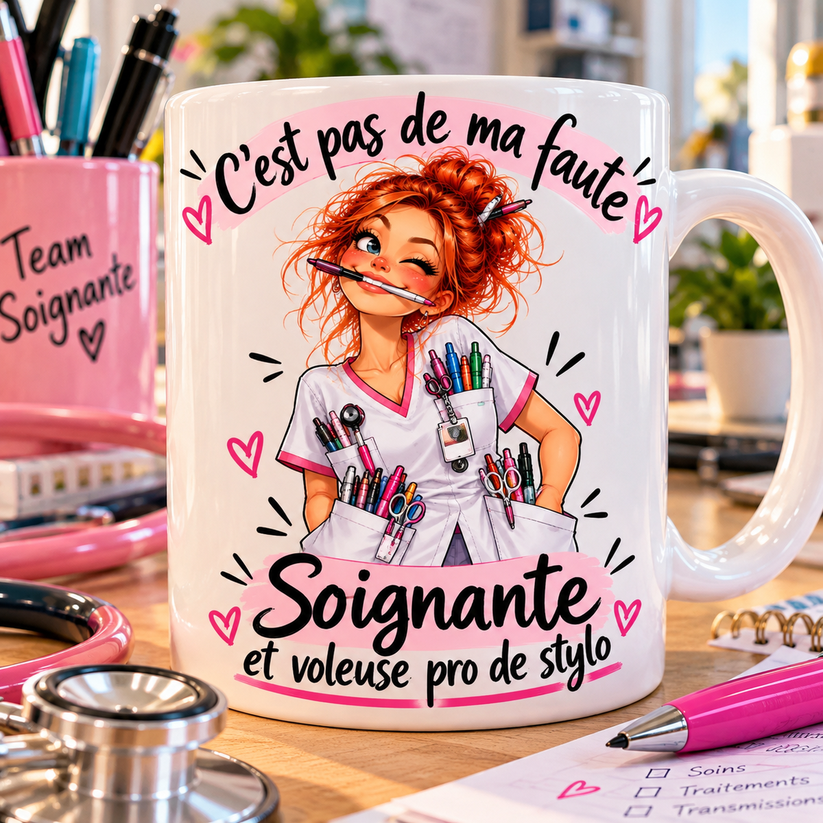 Mug soignante voleuse de stylo