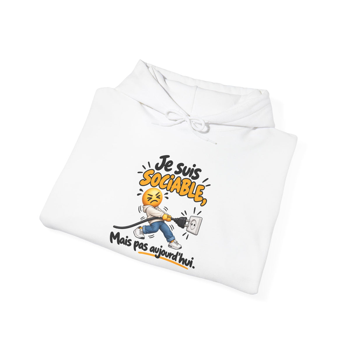 Sweat-shirt mixte «  sociable mais pas aujourd’hui »