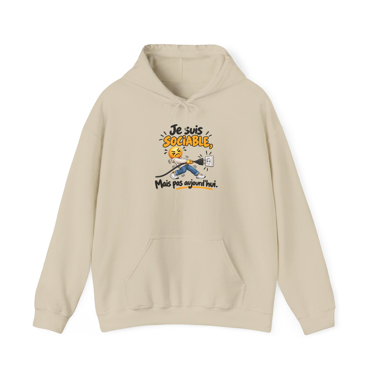 Sweat-shirt mixte «  sociable mais pas aujourd’hui »