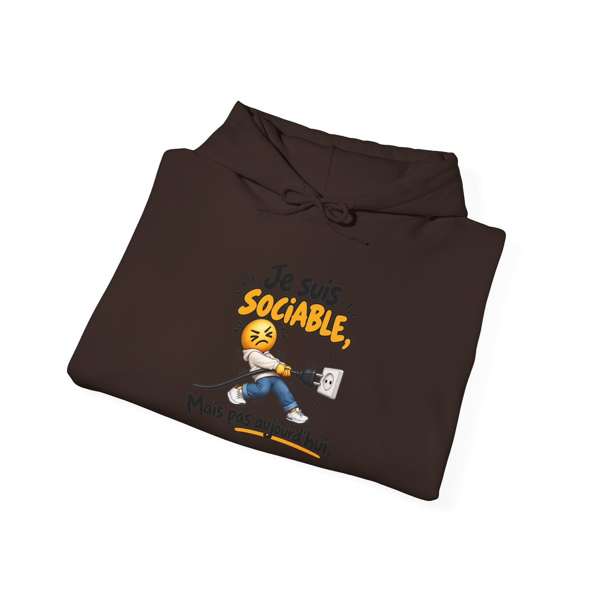 Sweat-shirt mixte «  sociable mais pas aujourd’hui »