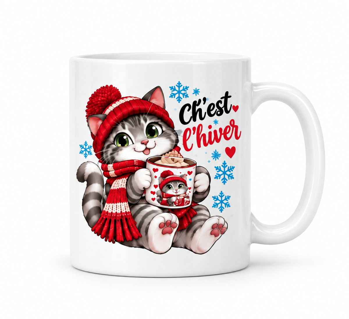 Mug chat ch’est l’hiver