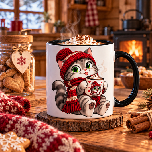Mug Chat avec écharpe