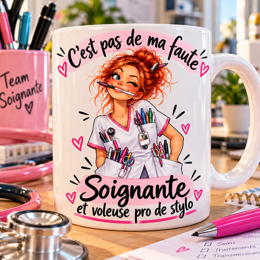 Mug soignante voleuse de stylo